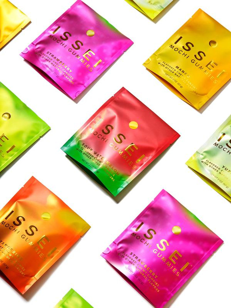 Indulge in ISSEI Mochi Gummies - Chewy, Award-Winning Candy | Gelatin-Free, Non-GMO, Gluten-Free | 6-Pack Rainbow Variety | Delicious Snack for All Ages